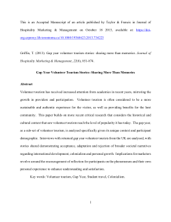 Gap year volunteer tourism stories: sharing more than memories