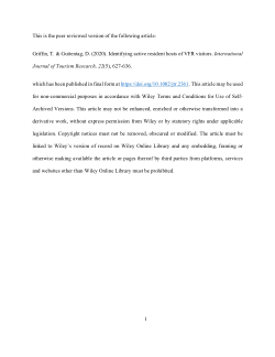 Identifying active resident hosts of VFR visitors