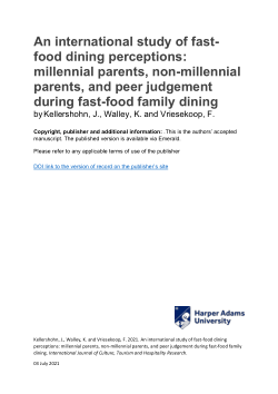 An international study of fast-food dining perceptions: millennial parents, non-millennial parents, and peer judgement during fast-food family dining