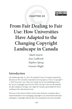 From Fair Dealing to Fair Use: How Universities Have Adapted to 