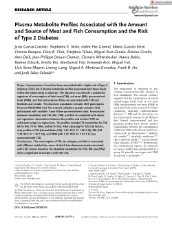 Plasma Metabolite Profiles Associated with the Amount and Source of Meat and Fish Consumption and the Risk of Type 2 Diabetes
