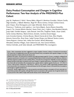 Dairy Product Consumption and Changes in Cognitive Performance: Two-Year Analysis of the PREDIMED-Plus Cohort