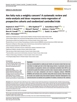 Are fatty nuts a weighty concern? A systematic review and meta-analysis and dose–response meta-regression of prospective cohorts and randomized controlled trials