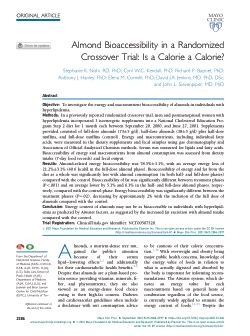 Almond Bioaccessibility in a Randomized Crossover Trial: Is a Calorie a Calorie?