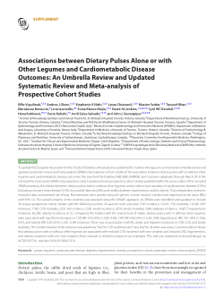Associations between Dietary Pulses Alone or with Other Legumes and Cardiometabolic Disease Outcomes: An Umbrella Review and Updated Systematic Review and Meta-analysis of Prospective Cohort Studies