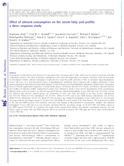 Effect of almond consumption on the serum fatty acid profile: a dose-response study