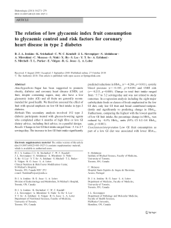 The relation of low glycaemic index fruit consumption to glycaemic control and risk factors for coronary heart disease in type 2 diabetes