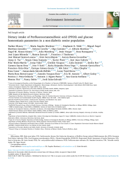 Dietary intake of Perfluorooctanesulfonic acid (PFOS) and glucose homeostasis parameters in a non-diabetic senior population