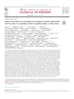 Higher versus lower nut consumption and changes in cognitive performance over two years in a population at risk of cognitive decline: a cohort study