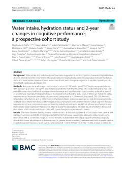 Water intake, hydration status and 2-year changes in cognitive performance: a prospective cohort study