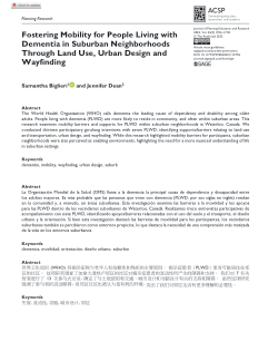 Fostering Mobility for People Living with Dementia in Suburban Neighborhoods Through Land Use, Urban Design and Wayfinding