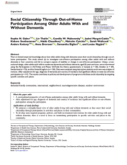 Social Citizenship Through Out-of-Home Participation Among Older Adults With and Without Dementia