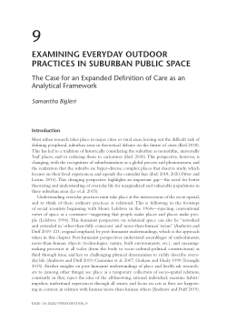 Examining Everyday Outdoor Practices in Suburban Public Space: The Case for an Expanded Definition of Care as an Analytical Framework
