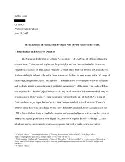 The experience of racialized individuals with library resource discovery