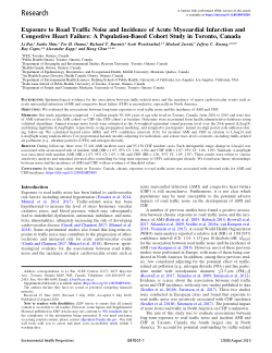 Exposure to Road Traffic Noise and Incidence of Acute Myocardial Infarction and Congestive Heart Failure: A Population-Based Cohort Study in Toronto, Canada