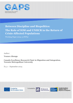 Between Discipline and Biopolitics: The Role of IOM and UNHCR in the Return of Crisis-Affected Populations