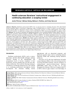 Health Sciences Librarians’ Instructional Engagement in Continuing Education: A Scoping Review
