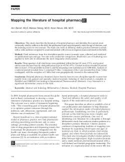 Mapping the literature of hospital pharmacy