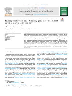 Measuring Toronto's vital signs – Comparing global and local ideal point analysis in an urban equity case study