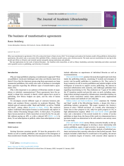 The business of transformative agreements