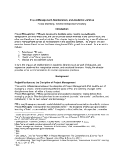 Project Management, Neoliberalism, and Academic Libraries