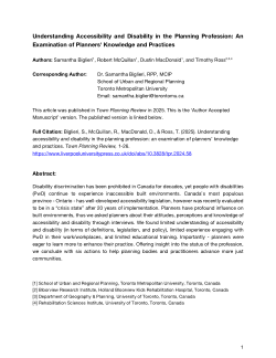 Understanding accessibility and disability in the planning profession: an examination of planners’ knowledge and practices