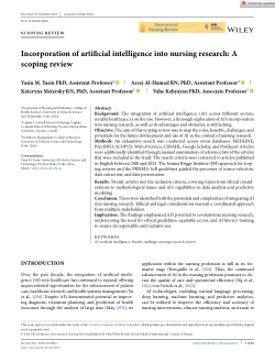 Incorporation of artificial intelligence into nursing research: A scoping review