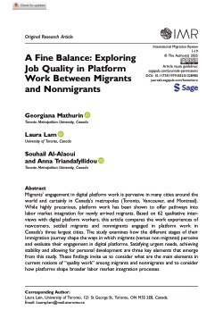A fine balance: Exploring job quality in platform work between migrants and non-migrants