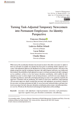 Turning Task-Adjusted Temporary Newcomers into Permanent Employees: An Identity Perspective