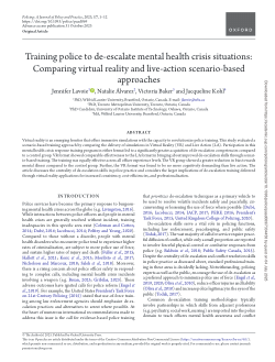 Training Police to De-escalate Mental Health Crisis Situations: Comparing Virtual Reality and Live Action Scenario-Based Approaches