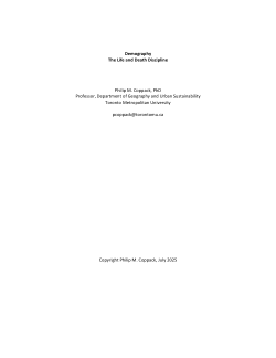 Demography - The Life and Death Discipline