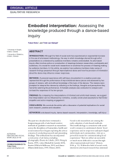Embodied interpretation: Assessing the knowledge produced through a dance-based inquiry
