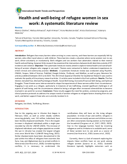 Health and well-being of refugee women in sex work: A systematic literature review