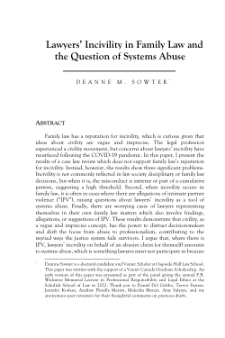 Lawyers' Incivility in Family Law and the Question of Systems Abuse
