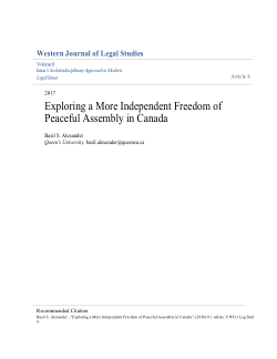 Exploring a More Independent Freedom of Peaceful Assembly in Canada