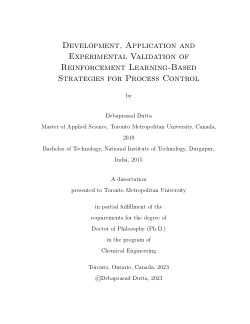 Development, Application and Experimental Validation of Reinforcement Learning-Based Strategies for Process Control