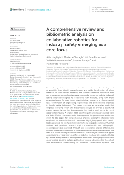 A comprehensive review and bibliometric analysis on collaborative robotics for industry: safety emerging as a core focus