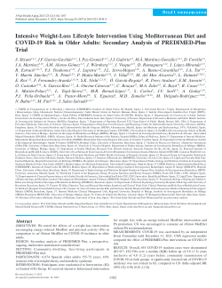 Intensive Weight-Loss Lifestyle Intervention Using Mediterranean Diet and COVID-19 Risk in Older Adults: Secondary Analysis of PREDIMED-Plus Trial