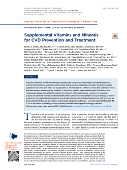 Supplemental Vitamins and Minerals for CVD Prevention and Treatment