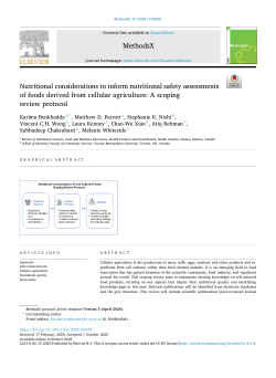 Nutritional considerations to inform nutritional safety assessments of foods derived from cellular agriculture: A scoping review protocol