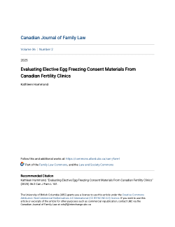 Evaluating Elective Egg Freezing Consent Materials From Canadian Fertility Clinics