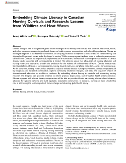 Embedding Climate Literacy in Canadian Nursing Curricula and Research: Lessons from Wildfires and Heat Waves
