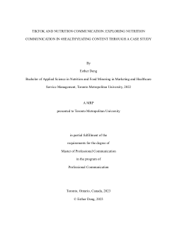TikTok and Nutrition Communication: Exploring Nutrition Communication in #healthyeating Content Through a Case Study