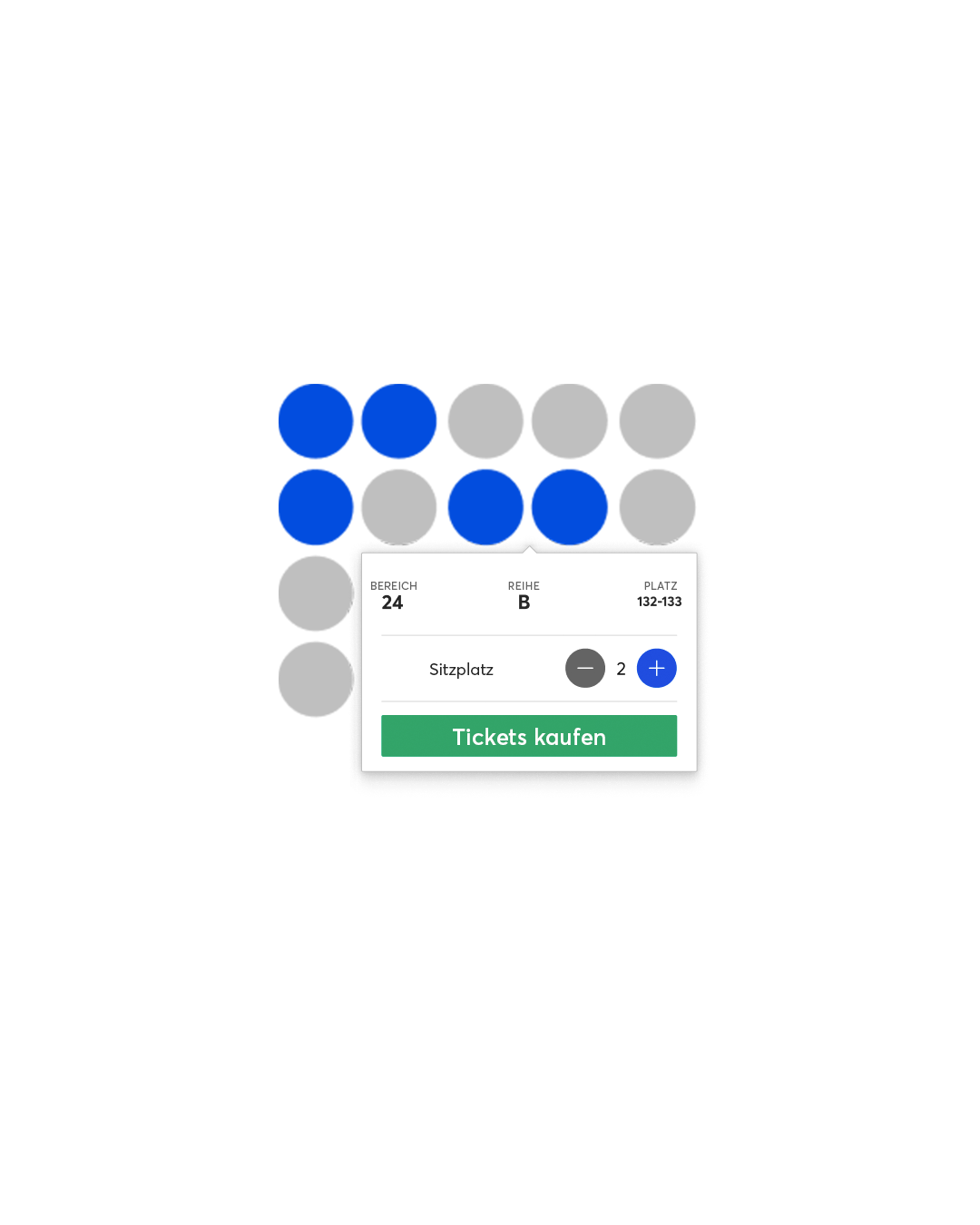 Thumbnail image of Ticketmaster App's seat selection screen