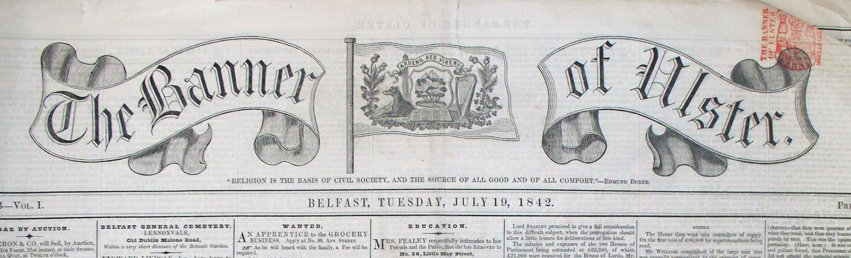 Banner of Ulster masthead