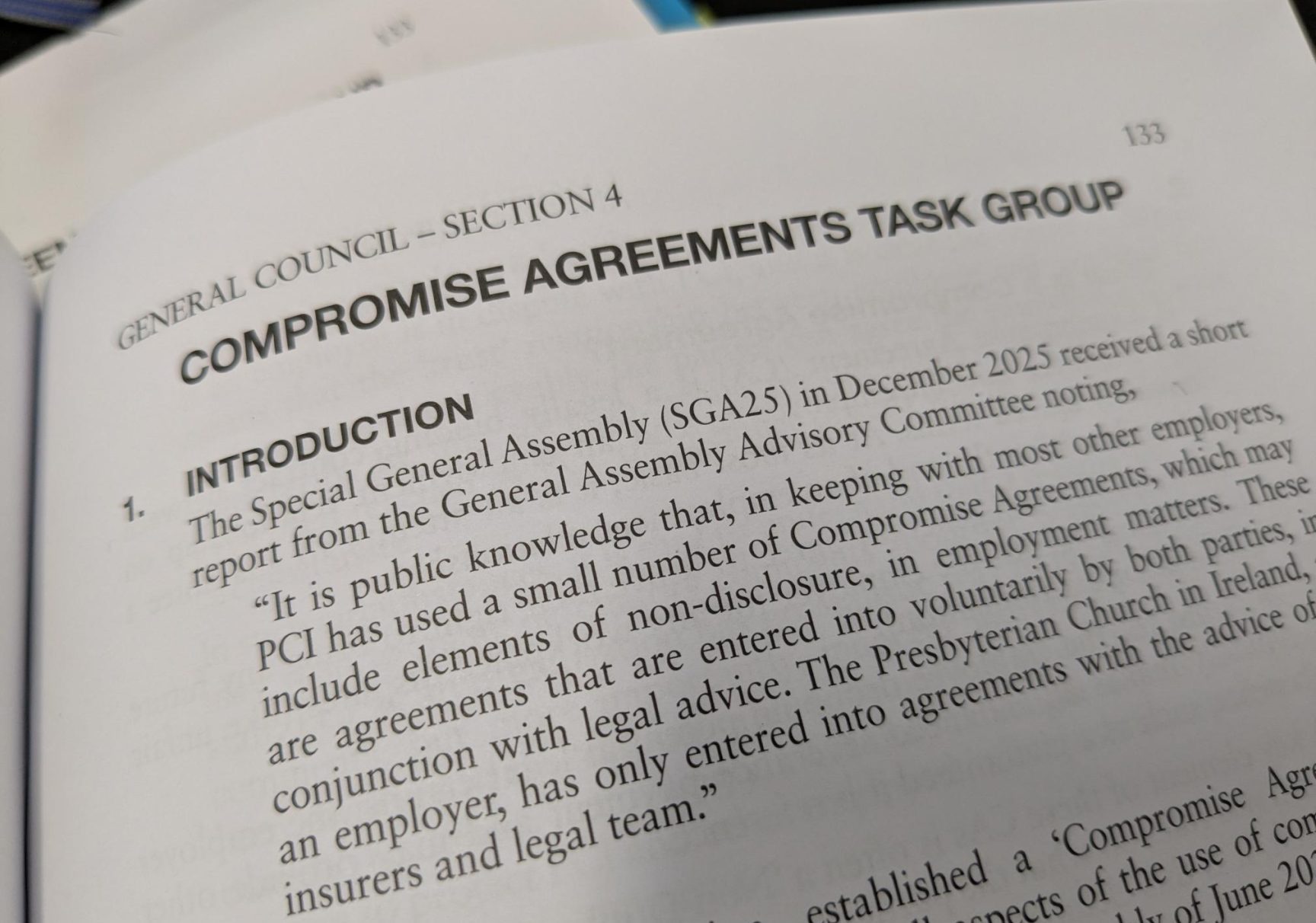 Compromise Agreements Task Group Report