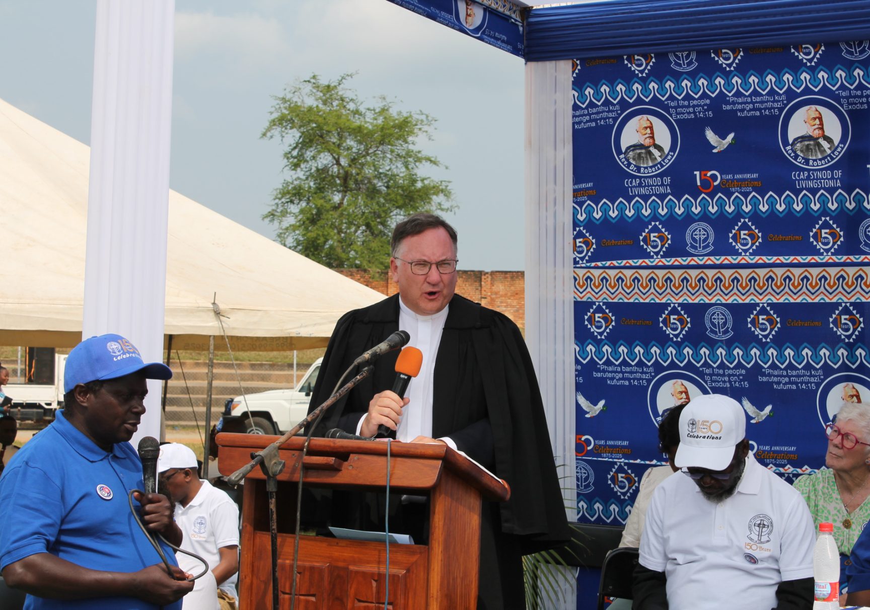 So L CCAP Celebrations 1 Moderator preaching at Mzuzu Staduim