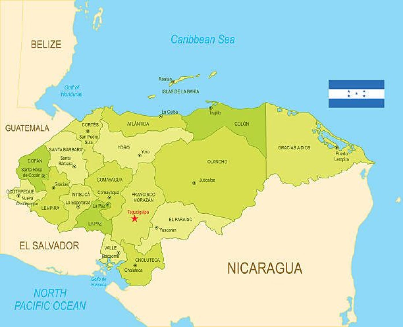 Map showing Honduras
