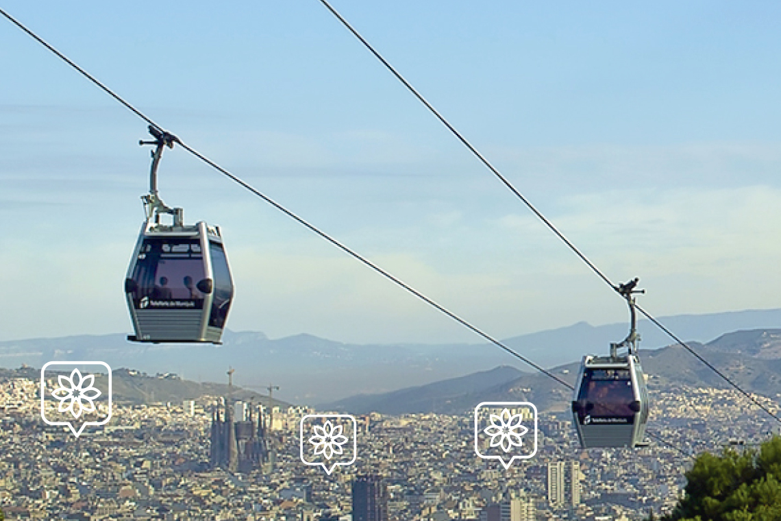 Montjuïc Cable Car and Barcelona sky