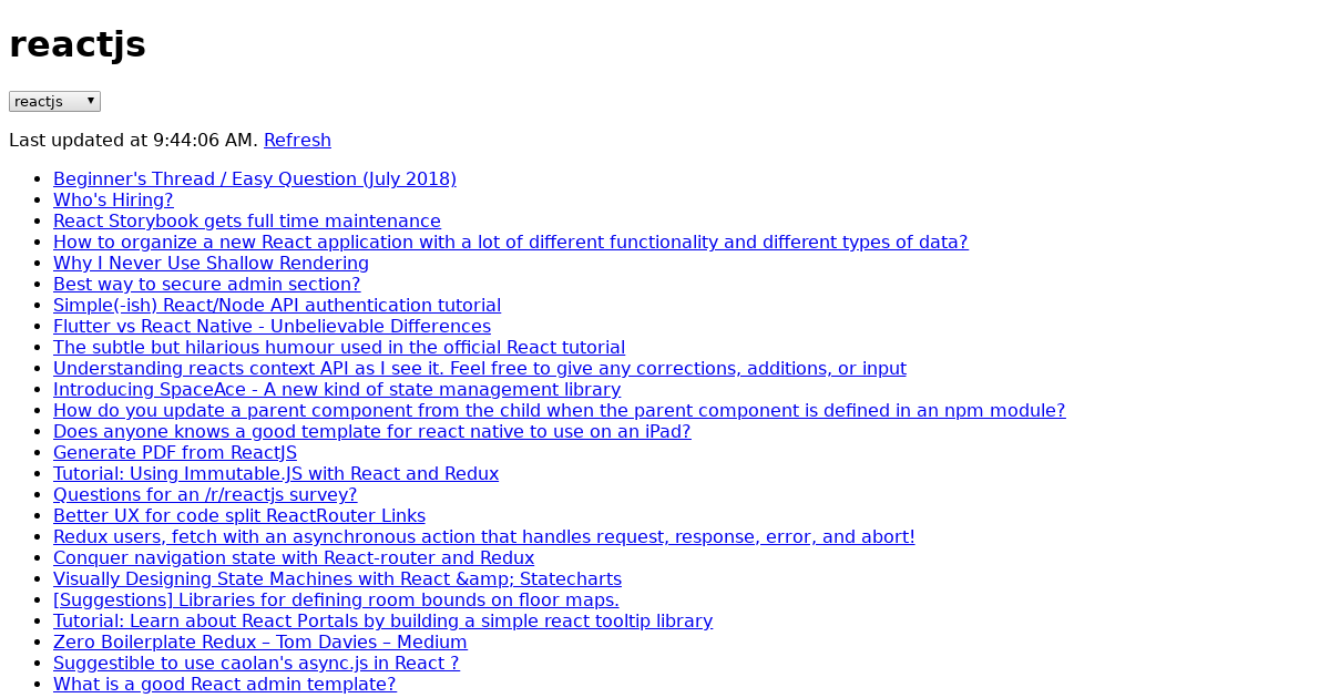 React Redux Reddit Codesandbox